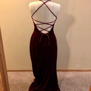 ABS long velvet dress